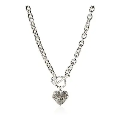 GUESS Women's Toggle Logo Charm Necklace, Silver, One Size