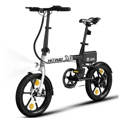 (HITWAY 16" Electric Bike E Bike Foldable City E Bikes , 250W Motor, Assist Range Up to 25-60Km)