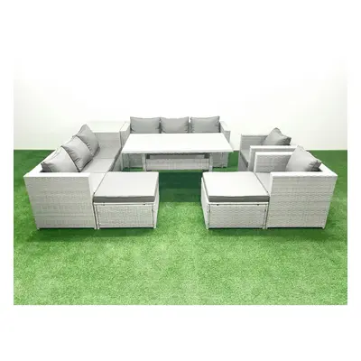 Fimous Rattan Garden Furniture Set Outdoor Seater Patio Dinin g Sofa Sets with Dining Table Chai