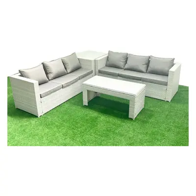 Fimous Seater Garden Outdoor Rattan Furniture Set Rattan Garden Sofa Oblong Coffee Table with Si