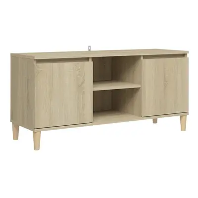 vidaXL TV Cabinet with Solid Wood Legs Sonoma Oak TV Stand Unit Hifi Cabinet