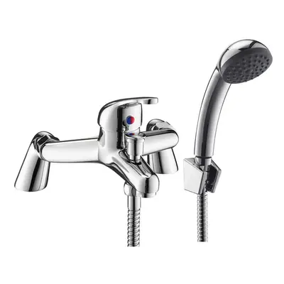 Bath Filler with Shower Mixer Tap Single Lever Pillars Chrome WRAS Deck Mounted