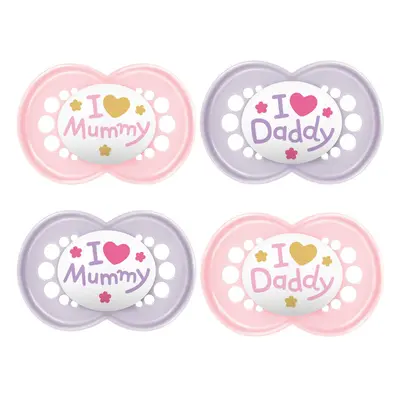 Dummy Original Silicone I Love Mummy & Daddy Pack of