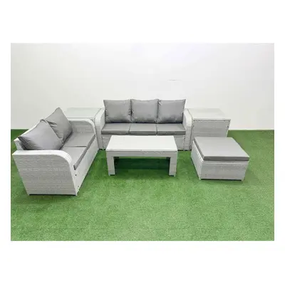 Fimous Seater PE Rattan Wicker Garden Furniture Patio Conservatory Sofa Set with Seater Sofa Lov