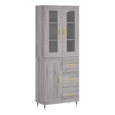 (grey sonoma, wood door drawers) vidaXL Highboard Sideboard Tall Storage Cabinet Side Cabinet En