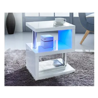 High Gloss Tier Side Coffee Table With LED Light G-0232