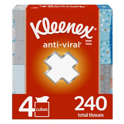 Kleenex Anti-Viral Facial Tissues Cube Boxes Tissues per Box (2