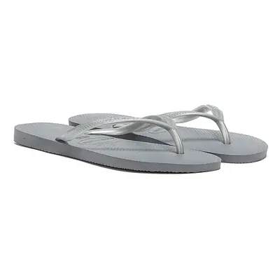 Havaianas Womens Steel Gray Slim Flip Flops-UK