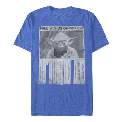 Men's Star Wars Yoda Words of Wisdom T-Shirt - Royal Blue Heather - La