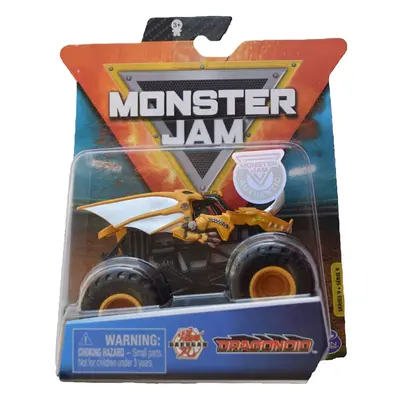 Monster Jam Spin Master 1:64 Diecast Monster Truck with Wristband: Dragonoid Gold