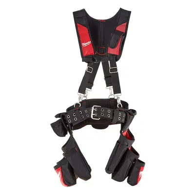 Milwaukee 22 24 Pockets Contractors Work Belt with Suspension Rig - Red/Black 53" waists