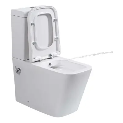 Rimless Close Coupled Toilet with Bidet Combined Bidet Toilet Square