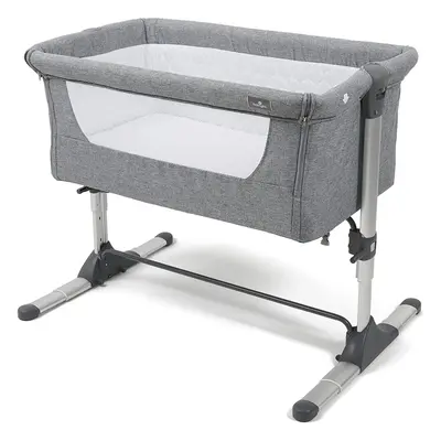 Babylo Snuggle Height Adjustable, Mesh Sides, Anti-Reflux, 5cm Mattress Slate Grey,96cm Length