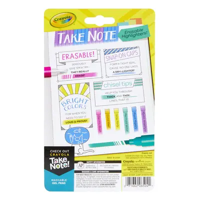 Crayola Take Note! Erasable Highlighters 6/Pkg