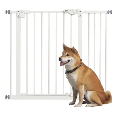 PawHut Adjustable Safety Gate w/ Extensions and Four Adjustable Screws, White