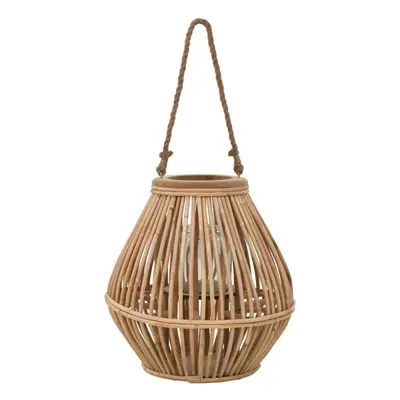 vidaXL Hanging Candle Lantern Holder Wicker Natural Rattan Lighting Fixture