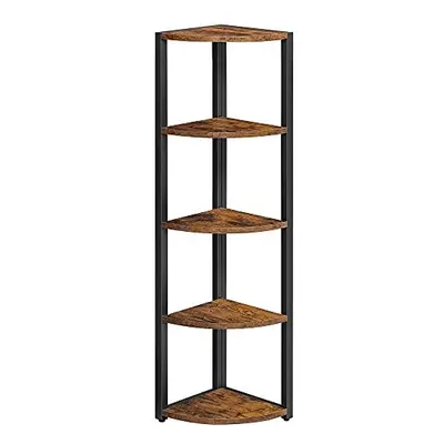 VASAGLE 5-Tier Corner Shelf, Multipurpose Storage Shelf, Plant Stand, for Living Room, Bedroom, 