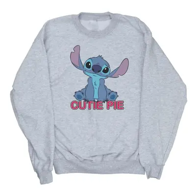 (L, Sports Grey) Disney Womens/Ladies Lilo And Stitch Stitch Cutie Pie Sweatshirt