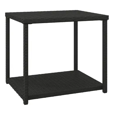 (black) vidaXL Side Table End Table Sofa Side Couch Console Coffee Table Poly Rattan