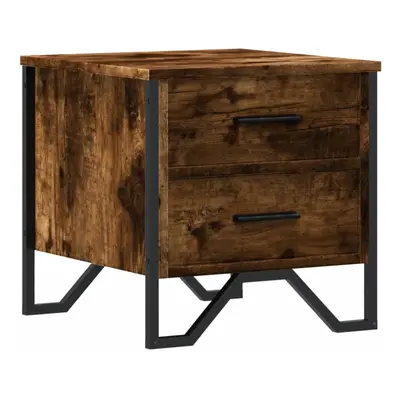 (smoked oak, pcs) vidaXL Bedside Cabinets Nightstand Bed Table pcs Smoked Oak Engineered Wood