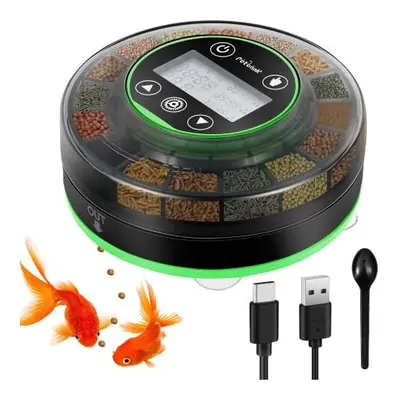 Petbank?Automatic Fish Feeder for Aquarium - Auto Food Dispenser with Timer - Rechargeable?Timer