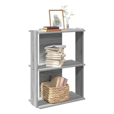 vidaXL Bookcase 3-Tier Grey Sonoma 60x30x80 cm Engineered Wood bookshelf