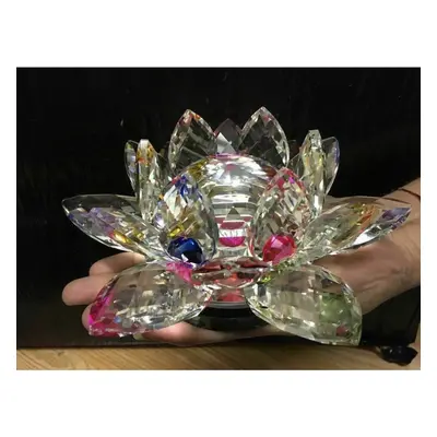 EXTRA LARGE BIG MULTI CRYSTAL LOTUS FLOWER ORNAMENT WITH GIFT BOX