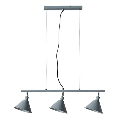 Modern Way Suspended Ceiling Light with Grey/Silver Metal Cone Shades - Complete with a 4w LED G