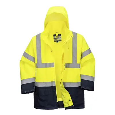 (3XL, Yellow/Navy) Portwest Mens Essential In Hi-Vis Jacket