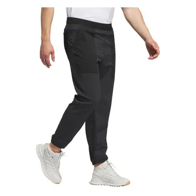 (L, Black) adidas Golf Mens Go-To Warm Hybrid Woven Knit Elasticated Sweatpants