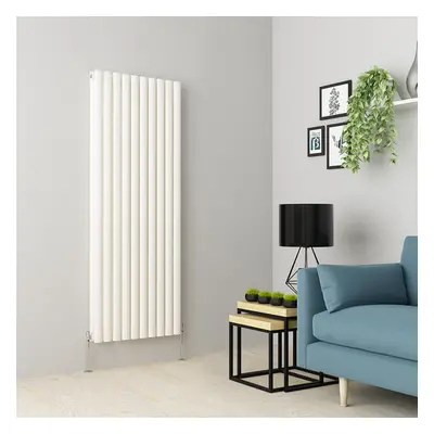 (1600 x 591mm Double, White) Oval Tube Designer Radiator