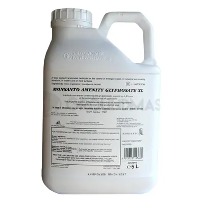 1 X 5L Monsanto Amenity Xl Very Strong Professional Glyphosate Weedkiller