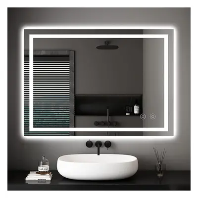 (1000*600 MM) Bathroom Mirror LED Lights Colors Demister Pad