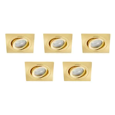 (5 Pack) Litecraft Recessed Downlight Spotlight Satin Brass