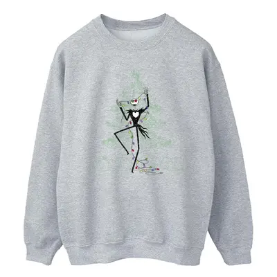 (L, Sports Grey) Disney Mens The Nightmare Before Christmas Tree Green Sweatshirt