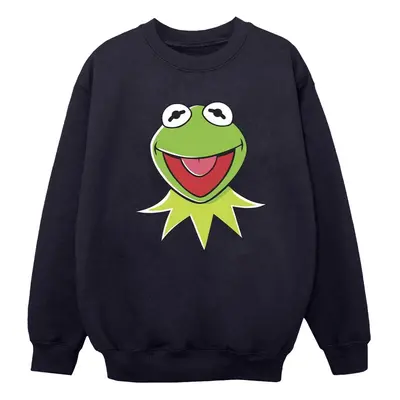 (XXL, Navy Blue) Disney Mens Muppets Kermit Head Sweatshirt