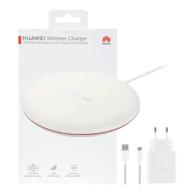 Huawei Wireless Charger | 15W Super Charger with EU Adaptor - White