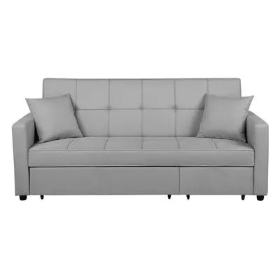 Fabric Sofa Bed Grey GLOMMA