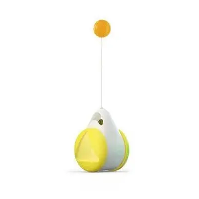 (Yellow) Irregular Cat Toy Rotating Ball Self-Balance Wheel Pet Toy Cute Interactive Toys Funny 