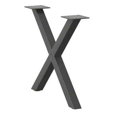 (anthracite, x (42-43) cm (40 mm)/ pcs) vidaXL Dining Table Legs X-Shaped Desk Legs Kitchen Meta