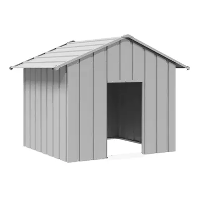 (grey, x x cm) vidaXL Dog House with Roof Pet House Dog Shelter Dog Kannel Galvanised Steel