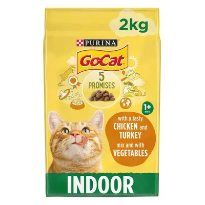 Adult Indoor Chicken & Veg Dry Cat Food 2kg, Pack of