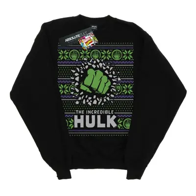 (XXL, Black) Marvel Mens Incredible Hulk Fair Isle Sweatshirt