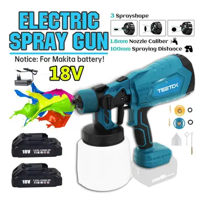 1000ML Cordless Paint Sprayer Gun+2xBattery+Charger-Makita Compatible