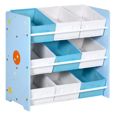 ZONEKIZ Storage Unit W/9 Removable Storage Baskets for Nursery Playroom, Blue