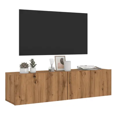 vidaXL Wall Mounted TV Cabinet Artisan Oak 120x30x30 cm Engineered Wood