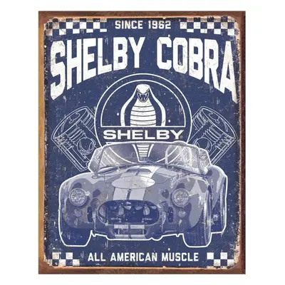 Desperate Enterprises Shelby Cobra - American Muscle Tin Sign - Nostalgic Vintage Metal Wall Dec