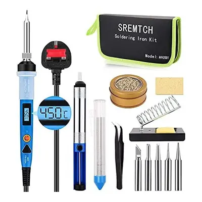 Soldering Iron Kit, SREMTCH 80W Digital LCD Soldering Iron with ON/Off Switch Adjustable Tempera