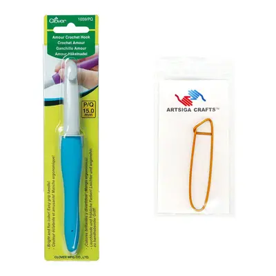 Clover Needlecraft Amour Crochet Hook Size P/Q/15mm Bundle with Arts