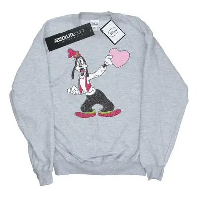 (5XL, Sports Grey) Disney Mens Goofy Love Heart Sweatshirt